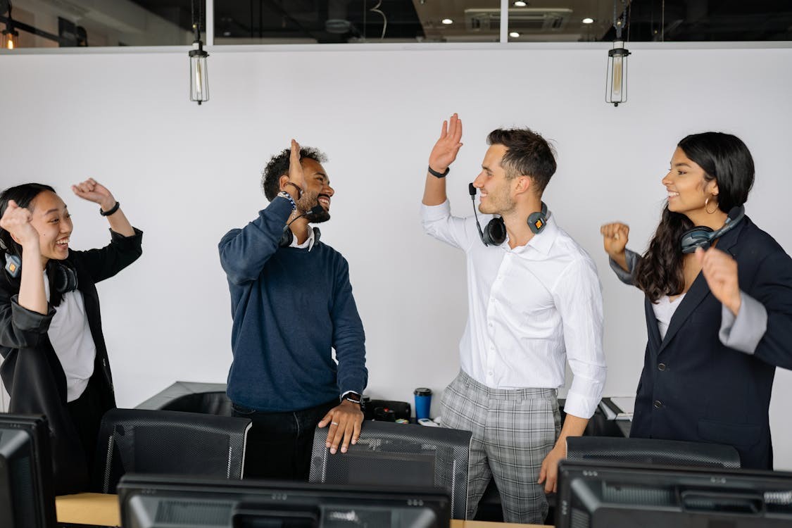 Team reviewing a customer call workflow