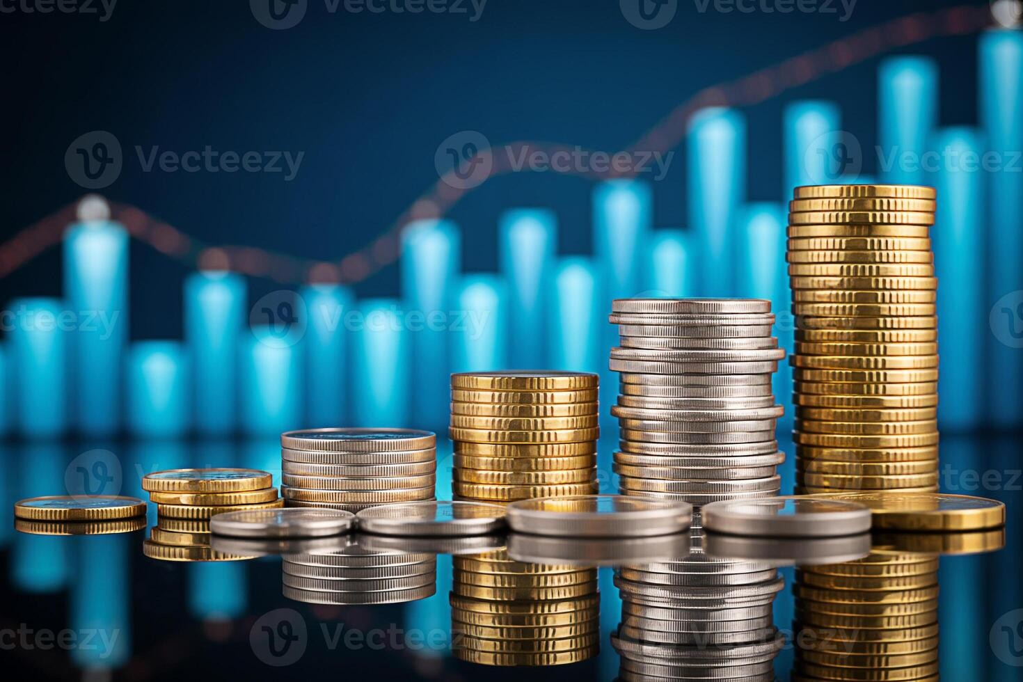 Coins stacking up representing cost savings from AI receptionist